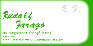 rudolf farago business card