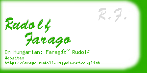 rudolf farago business card
